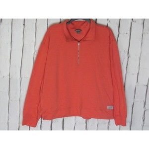 Eddie Bauer Women Pullover Mock Neck Light Sweater XL Peach 1/4 Zip Collar